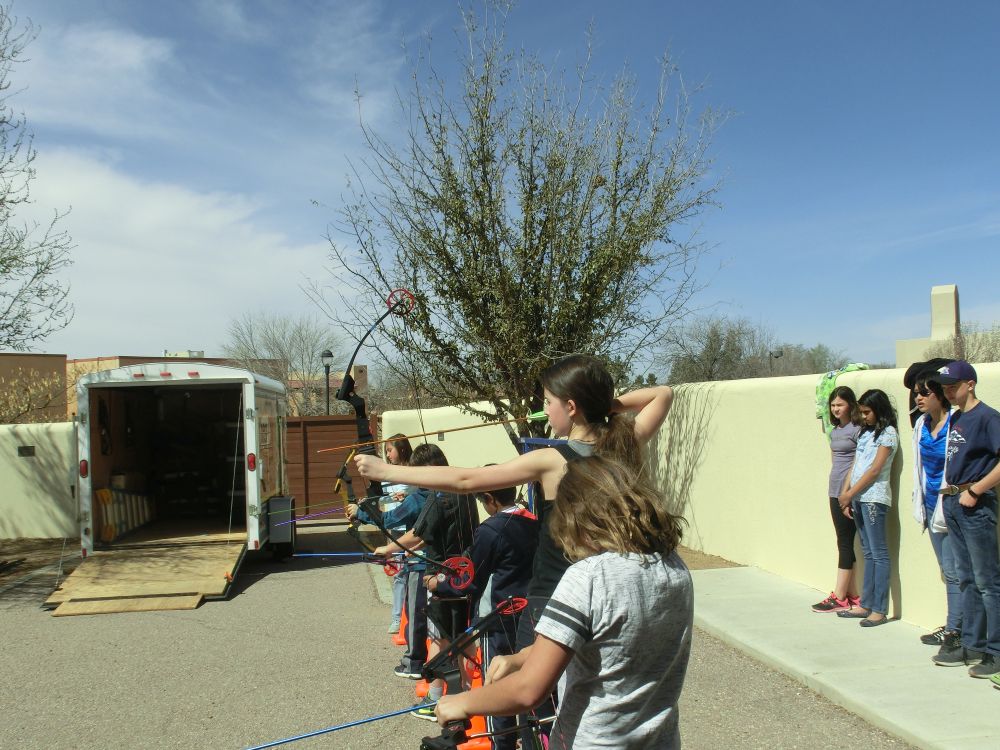 Archery in grades 38 Las Cruces Academy